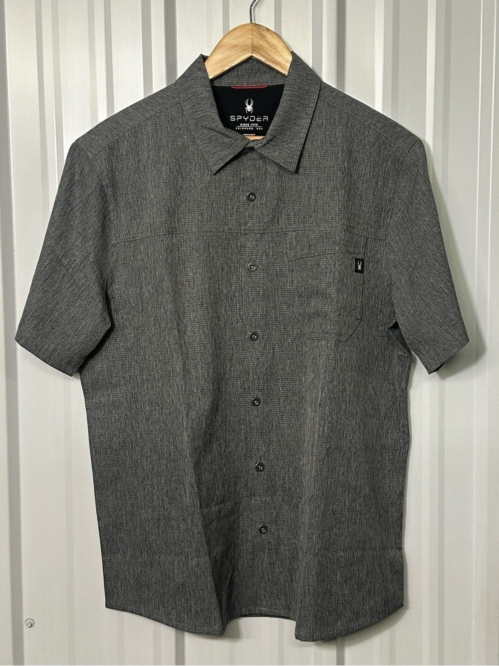 Spyder Men’s Performance Shirt Athletic Luxe Collared Button Front Golfcore